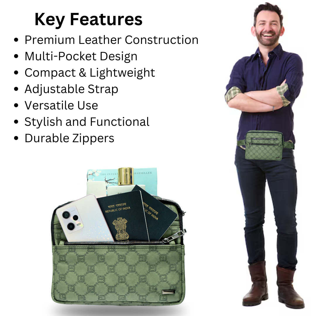 ZAIS`LEATHER Waist Bag Funny Pack