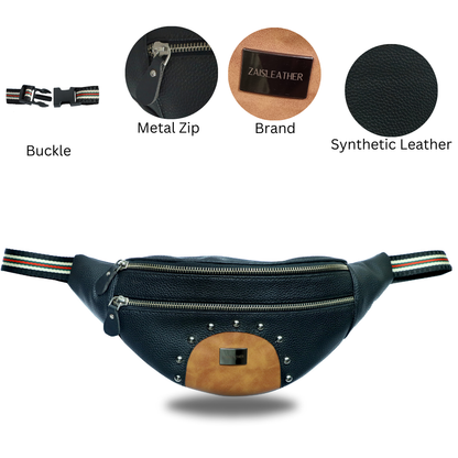 ZAIS`LEATHER waist bag fanny pack