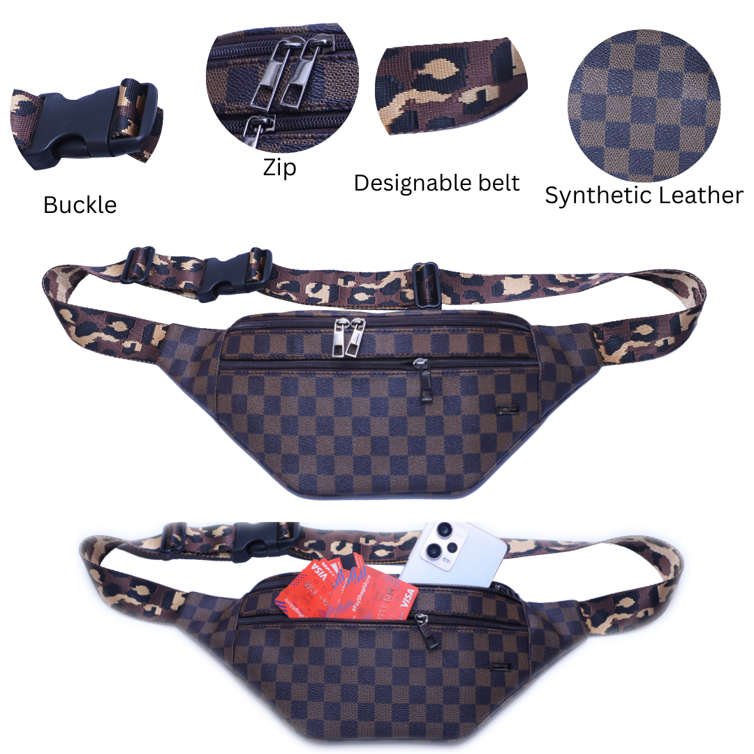 ZAIS`LEATHER Waist Bag Fanny Pack For Men & Women
