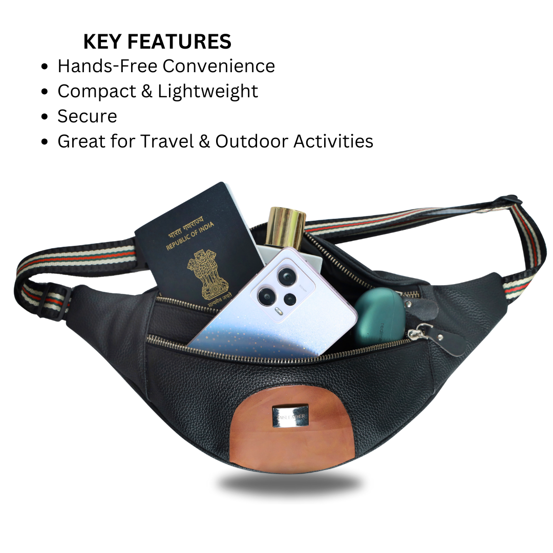 ZAIS`LEATHER Waist Bag Funny Pack