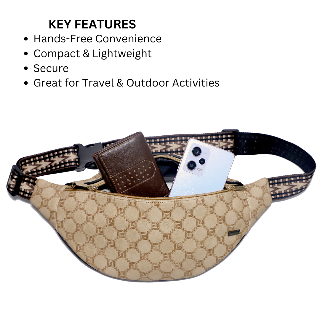 ZAIS`LEATHER WAIST BAG FANNY PACK TRAVEL BAG